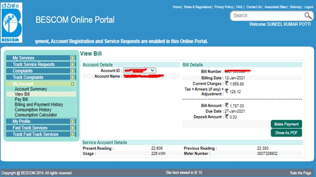 How Can I Get My Bescom Bill Details Online