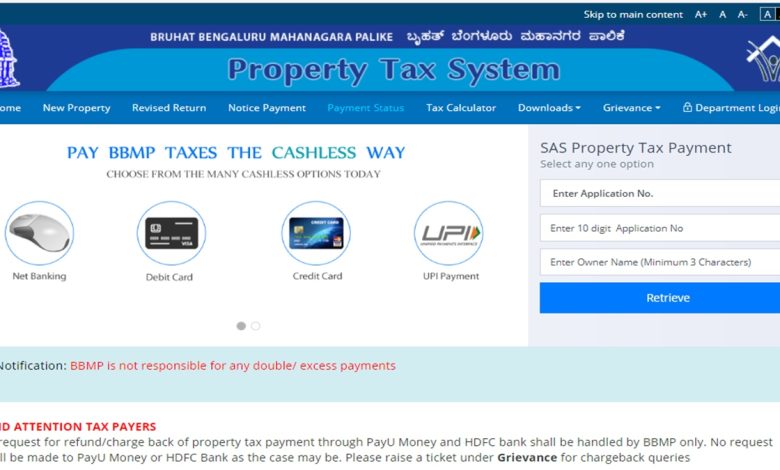 BBMP Property Tax Payment Online