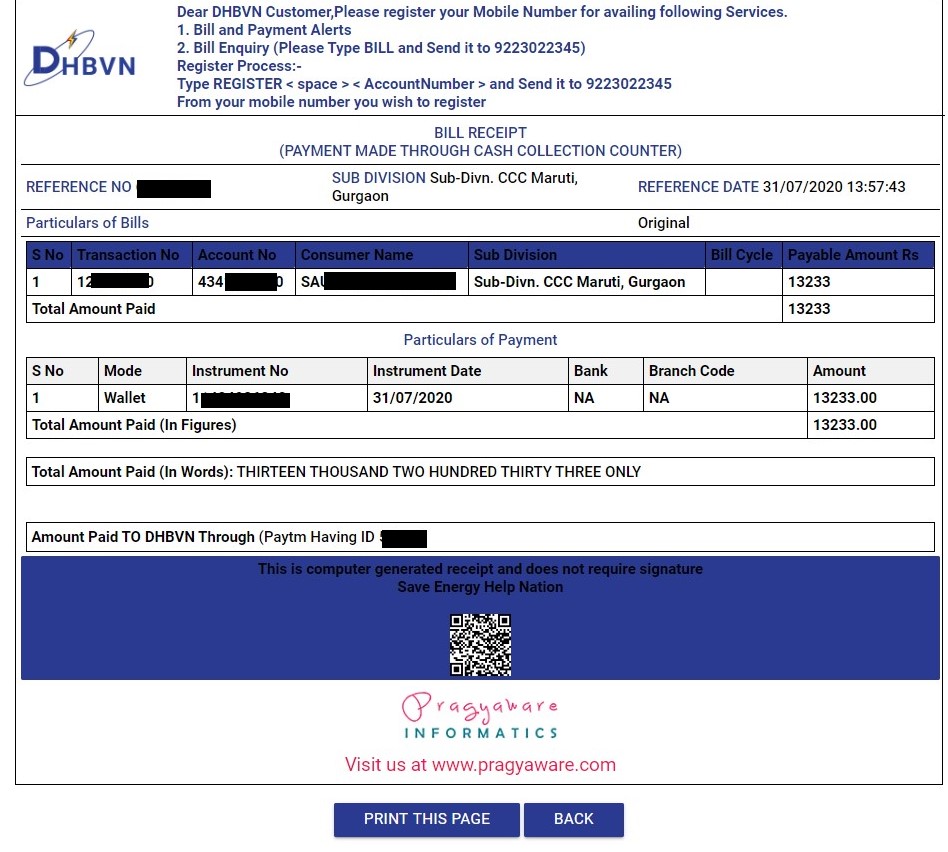 DHBVN Bill Payment Online Bijli Bill View Status Download