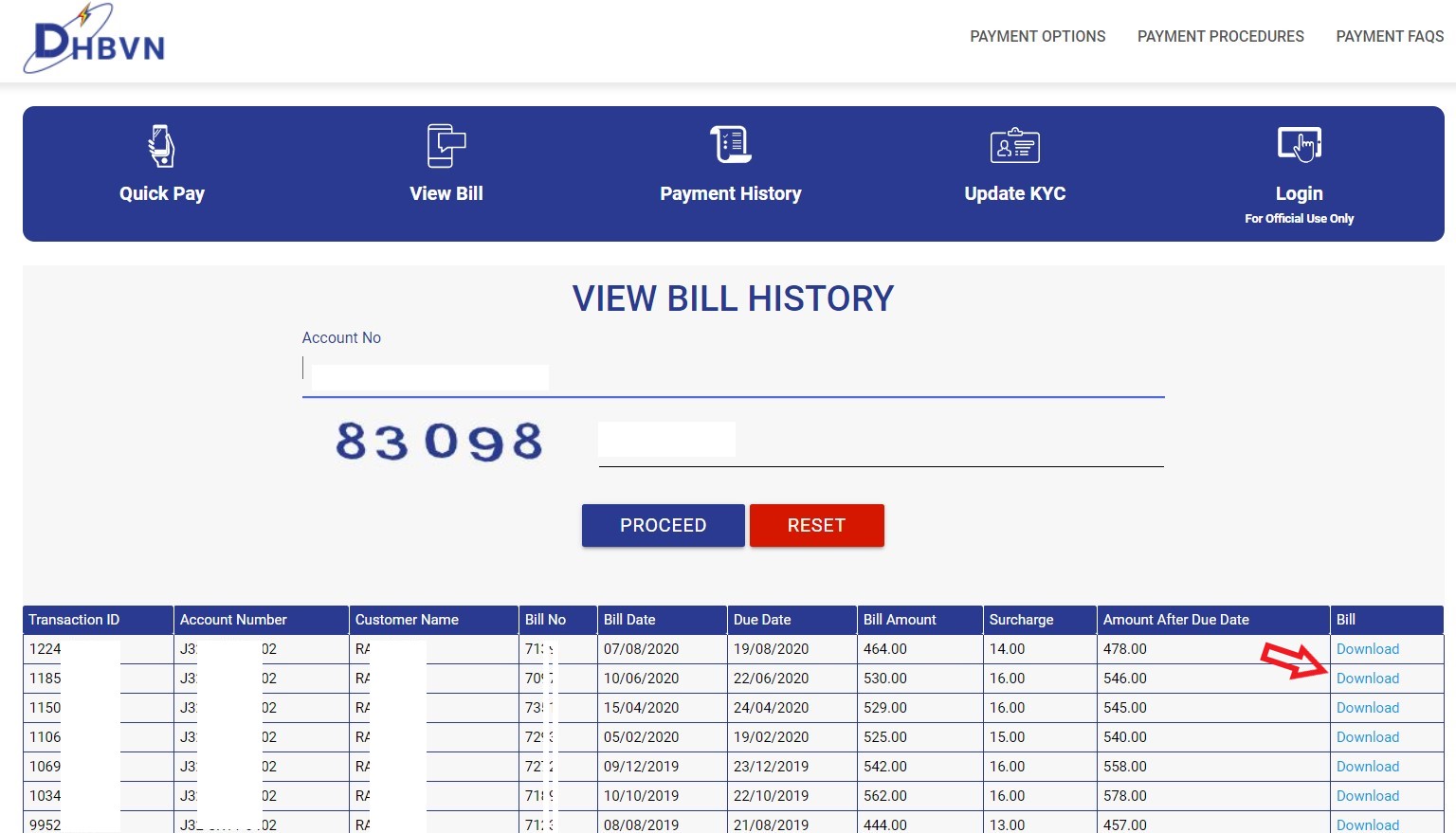 DHBVN Bill Payment Online Bijli Bill View Status Download