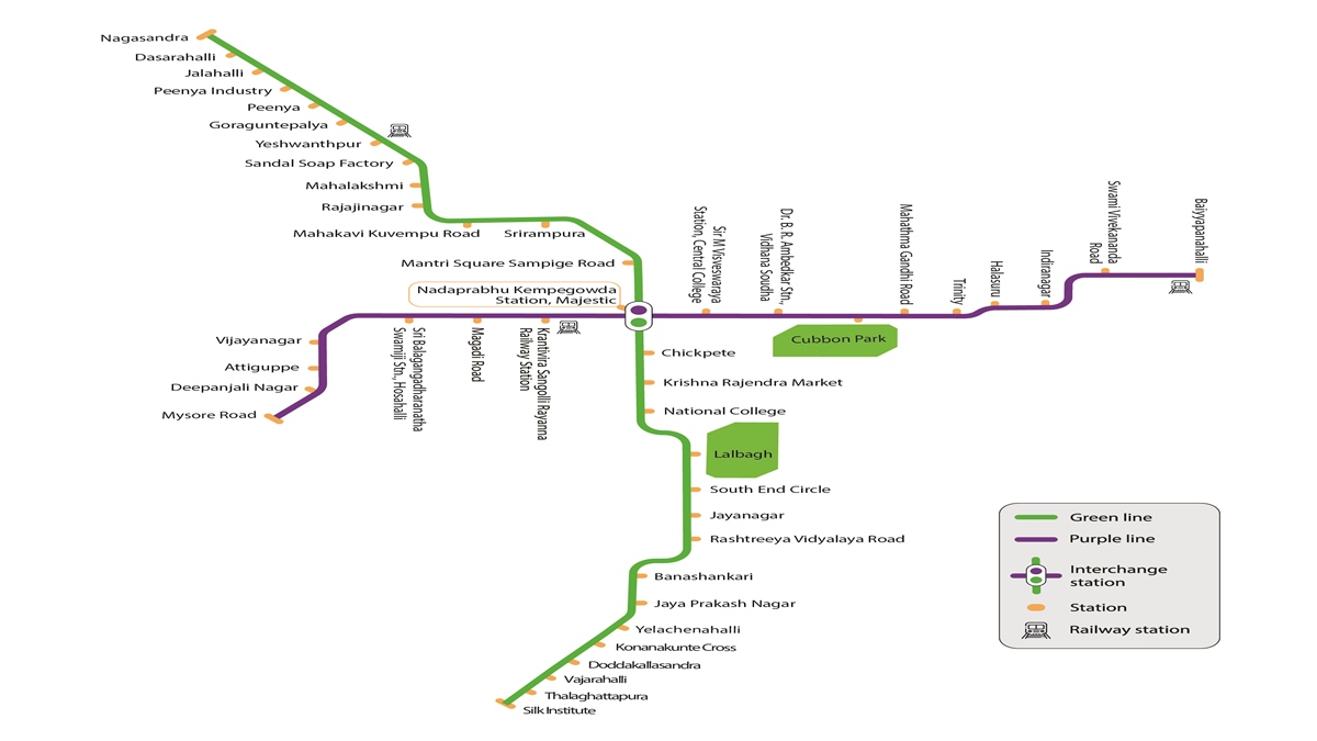 Bangalore Metro Map Timings Routes Phase 2 Stations