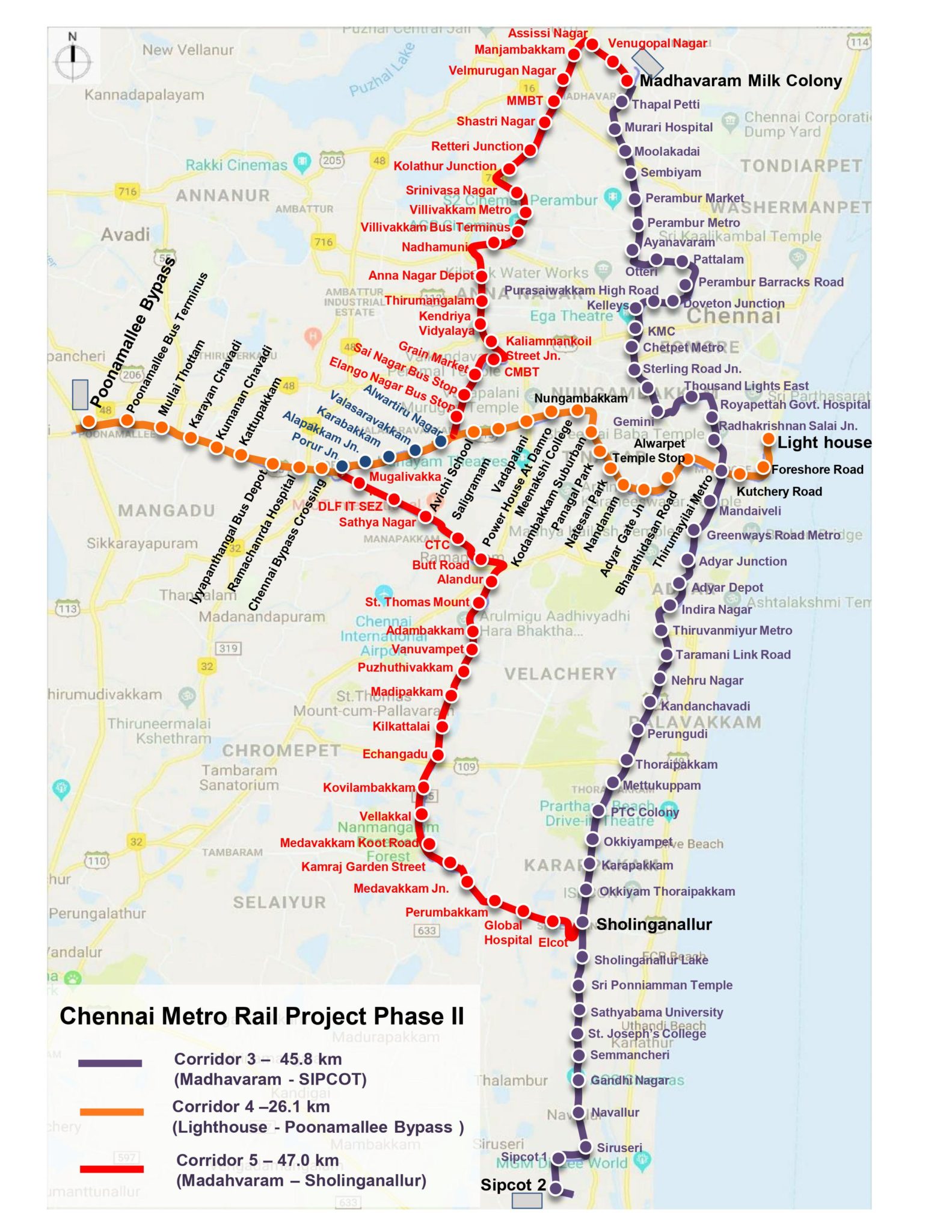 Chennai Metro Phase 2 Map 1583x2048 