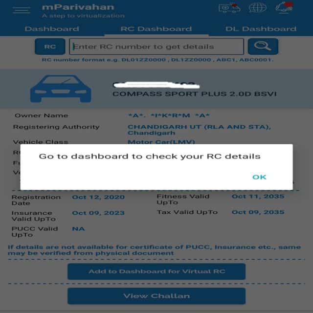 mParivahan App: mParivahan RC, E Challan, Vehicle Details