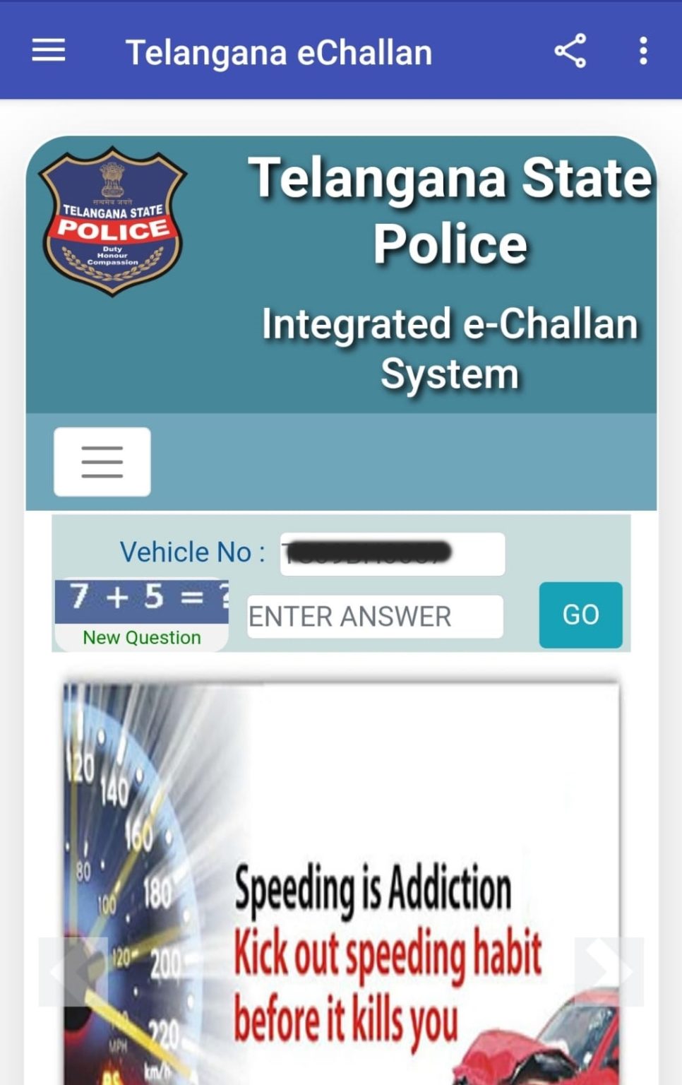 Pay TS E Challan Online Telangana TrafficFine Payment