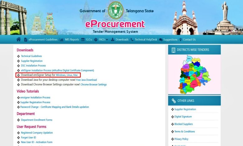 e procurement in Telangana