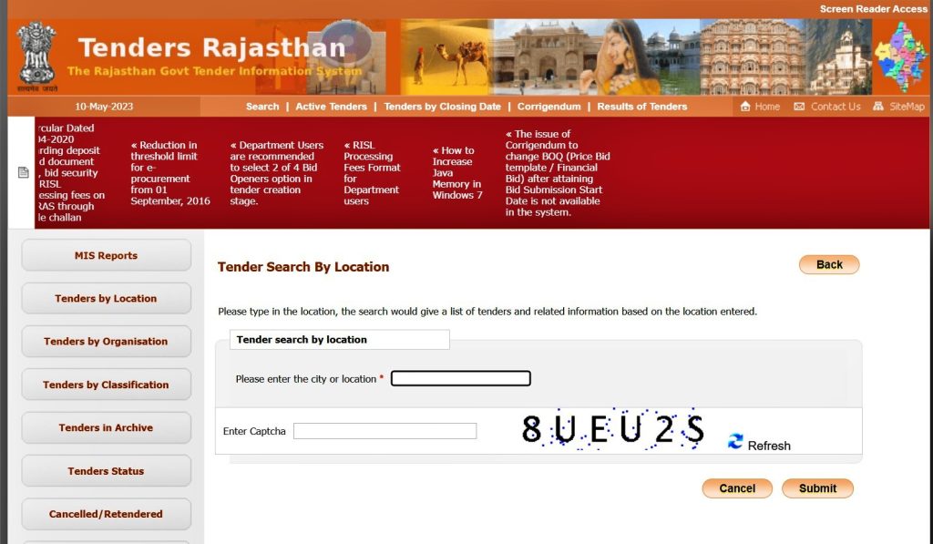 Rajasthan Eprocurement Online Bid, Registration